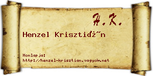 Henzel Krisztián névjegykártya